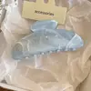 Pinza para el Cabello Azul y Blanco Fresca de Verano para Mujer 2025 Nueva Pinza de Tiburón para Peinado Semi-Recogido en la Parte Posterior de la Cabeza Elegante Accesorio para el Cabello
