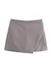 Comércio exterior transfronteiriço cor sólida feminina atacado saia-calça irregular 2025 primavera e verão cintura alta novo estilo europeu e americano shorts