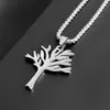 Collar Popular Transfronterizo de Acero Inoxidable Hueco Árbol de la Vida, Colgante Personalizado Simple con Forma de Árbol, Joyería para Hombres y Mujeres al por Mayor