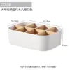 Cesta de Armazenamento Cosmético Removível de Bambu e Madeira Cesta de Armazenamento de Utensílios de Cozinha Caixa de Armazenamento de Madeira e Plástico para Mesa de Centro de Sala de Estar