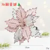 Arreglos Florales Navideños de Tela, Adornos Decorativos, Decoraciones Navideñas, Flores Huecas de Gasa, Flores Navideñas, Decoraciones Navideñas