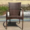 Bancos de Reunião para Pátio Externo, Cadeiras Externas, Cadeiras Individuais de Plástico para Lazer, Cadeiras com Encosto de Ferro Artístico para Uso Doméstico, Cadeiras de Rattan Sintético para Varanda