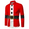 Traje de Navidad Nuevo para Personas Mayores 2024 Camisa con Estampado Abstracto Artístico Camisa de Manga Larga Plegable Primavera Otoño