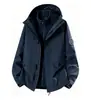 Chaqueta con capucha tres en uno de forro compuesto de grafeno de doble capa, abrigo deportivo unisex con logo impreso