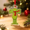 Colgante de Letra Acrílica Monstruo Peludo Verde Navideño Transfronterizo 2 Estilos Adorno de Árbol de Navidad Decoración de Regalo Festivo Transfronterizo