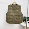 Colete de Penas Feminino Curto com Zíper Matelassê Diamante Gola Redonda Outono Inverno Nova Camada Interna Quente Emagrecedor Versátil Roupa Externa