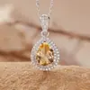 Collar de Diamante de Lujo con Forma de Gota, Amatista Natural, Granate, Topacio para Mujer, Plata de Ley S925, Joyería con Piedras Preciosas de Colores
