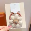 Lazo para el pelo de tela con forma de corazón y flor para niños, Cuerda para el pelo de bebé, Banda elástica de alta elasticidad, Lazo para moño, Accesorio para el pelo de niñas