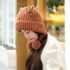 Gorro de Navidad Gorro de Punto con Astas para Niños Invierno Cálido Lana Gorro Lindo Rojo con Orejeras forrado de vellón Cara Pequeña