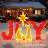 Letreros Navideños Iluminados para Belenes de Exterior Equipados con 250 Luces LED para Decoraciones Navideñas