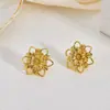 Pendientes de Cobre de Moda Europea y Americana Transfronterizos para Mujer, Pendientes Versátiles de Diseño Nicho, Joyería Vintage, con Forma de Corazón y Redondos