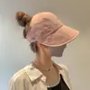 Chapéu de Sol Estilo Ruth com Acessório para Rabo de Cavalo e Máscara, Boné com Aba para Proteção Solar, Secagem Rápida, Leve