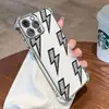 Funda de Teléfono Móvil Transparente Graffiti Rayo Manzana 17Promax Funda con Airbag Iphone15 Funda Anticolisión Apple 18Pro