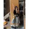 Shorts de mezclilla rectos, estilo retro americano, de nicho, para mujer, nueva colección verano 2026, talla grande, diseñados para hacer que las figuras más llenas se vean más delgadas, corte holgado, pantalones de tres cuartos
