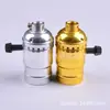 Soquete de lâmpada E26 retrô com interruptor, carcaça de alumínio, duas ou três seções com interruptor de manípulo giratório, soquete para lustre DIY