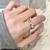 Anillo Minimalista en Forma de Corazón para Mujer, Tamaño Irregular Geométrico, Anillo Abierto Versátil y Elegante, Anillo de Dedo Índice de Moda
