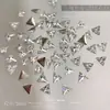 Acessório de strass para nail art em zircônia chanfrada 5A triangular, popular online, strass para unha mini de fundo chato 3mm com design de laço