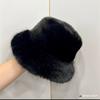 Sombrero de pescador peludo para mujer otoño e invierno sombrero de cuenca felpa forro polar grueso cálido estilo japonés combinable hace que la cara se vea pequeña