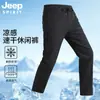 Pantalones Deportivos de Seda Helada de Secado Rápido para Exteriores de Verano 2026 para Hombre, Elásticos, Ropa de Trabajo, Cintura Elástica, Pantalones Largos