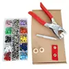 Conjunto Transfronteiriço de 200 Conjuntos de Alicates de Instalação com Botões de Pressão de Cinco Garras, Botões de Pressão de Metal de Quatro Partes, Conjunto Combinado de Fivelas Sólidas de Cinco Garras