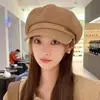 Boina Versátil Estilo Coreano para Mujer, Otoño e Invierno, Sombrero Octagonal Adelgazante, Gorra de Boina Casual Retro Estilo Británico, Sombrero de Artista