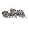 Pinza de Pico de Pato de Hojas de Diamantes Negros Completos Elegante Clip para Flequillo Clip Lateral Tarjeta para el Cabello Rojo de Internet Joyería para la Cabeza Sencilla de Moda Mujeres