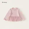 Colección de Camisetas para NiñasRopa Infantil Bonsun Ropa para Niñas Primavera y Otoño Bloques de Color Tops Infantiles Camisetas Mangas Largas para Niñas