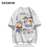 Camiseta Manga Curta Estampa Divertida Desenho Shin-Chan 2026 Verão Casual Solta Versátil Roupa de Trabalho Moda Top