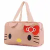 Bolso de mano de gato KT de dibujos animados Bolsa de viaje tejida Oxford linda bolsa para estudiantes Bolsa de almacenamiento para distancias cortas