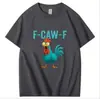 Tamanho Europeu CruzadoCorvo Negro F-Caw-F Pássaro Negro Interessante Manga Curta Gola Redonda 2000 Roupas Masculinas Novo