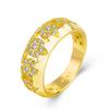 Anillo Nuevo de Kalemei con Zirconia Redonda en Forma de Copo de Nieve Chapado en Oro de 18K Anillo de Boda de Diamante Blanco de Lujo Europeo y Americano