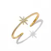 [14] Brillantes fuegos artificiales florecen brillan micro incrustaciones de circón de color piel blanca palabra de arroz estrella apertura fácil de llevar pulsera