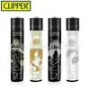 Isqueiro Flint Clipper Cor Degradê Tamanho Pequeno com Chama Aberta, Recarregável, Portátil, Ecológico