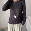 Camiseta base de lana súper suave y acogedora con estampado de espiga para mujer, diseño elegante, versión coreana para otoño e invierno, corte ajustado, manga larga, top interior cálido
