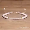 Pulsera Popular de Cristal Blanco 2*4mm al por Mayor Pulsera Ajustable Hecha a Mano Joyería de Cuentas Espaciadoras para Mujer