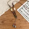 Nuevo collar chino con borlas y cuentas de mariposa, diseño de nicho, cadena de clavícula de alta calidad, joyería de estilo étnico zen
