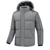 [M-8XL] Talla Grande Cardigan de Algodón con Tres Rayas para Hombre Chaqueta de Algodón con Capucha Ropa Exterior Casual de Algodón para el Invierno Heattech