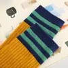 Calcetines para Niños Primavera y Otoño Combinan con Todo Barras Paralelas Calcetines de Alto Nivel para Bebé Calcetines Largos de Algodón para Bebé que Cubren la Rodilla