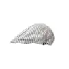 Estilo Japonés 25 Primavera Versátil Artístico Retro Boina Gorra Delantera Gorra de Béisbol Versátil con Rayas