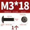 Tornillos de Cabeza Hexagonal Grande de Acero Inoxidable 304 Negros, Tornillos de Cabeza Plana Grande, Pernos de Cabeza Redonda Tipo Champiñón M2-M8