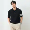 Camisa polo, camisa de punto, camiseta de manga corta, cuello camisero para hombre, polo de tres rayas, estilo old money, venta al por mayor de fábrica transfronteriza