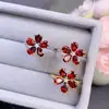 Anillo de Granate Rojo Natural, Plata 925 Incrustado con Precisión de Cuerpo Puro, Piedra Principal de Color Fuego Súper Brillante 4*6mm