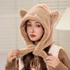 Gorro de felpa cálido para mujer, estilo coreano, informal, combinable con todo, para exteriores, con protección para las orejas de tigre, para otoño e invierno, nuevo