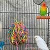 Juguete para loro juguete para pájaro color paja juguete de tira rasgable pájaro descompresión divertido juguete para tirar juguete de papel triturado