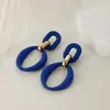 Pendientes Ovalados Huecos de Acrílico de Colores Dulces con Cierre a Presión Pintados en Spray Moda Retro Versátil Joyería Geométrica para Orejas