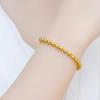 Pulsera de cuentas de luz chapada en oro Furnace Gold de oro de 24k pulsera de cuentas redondas brillantes de alta gama pulsera de imitación de oro para boda compromiso