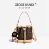 Bolsa pequena versátil transfronteiriça 2026 novo modelo bolsa feminina vintage, bolsa de mão com cordão de luxo leve, bolsa saco, bolsa pequena de ombro e transversal