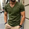 Amazon Transfronterizo Verano Americano Nuevo Tendencia Masculina Cuello en V Secado Rápido Transpirable Casual Deportivo Personalizado Camiseta de Manga Corta
