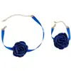 Accesorios Transfronterizos Europeos y Americanos, Collares de Flores de Tela Estilo Pequeño Fragante, Elegante y con Estilo Juego de Joyería de Flores Tridimensionales para Mujer