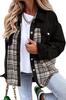 Amazon estación independiente venta caliente transfronteriza otoño e invierno chaqueta de mezclilla manga larga a cuadros camisa con botones chaqueta top